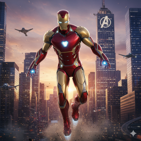 Iron Man Tony Stark flying to the moon meme - BSC $AVGR